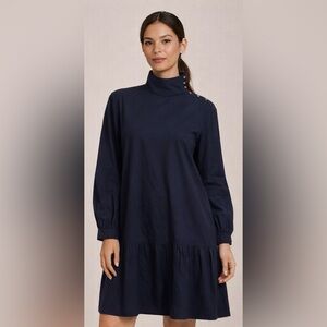Tibi Navy Drop Waist Dress